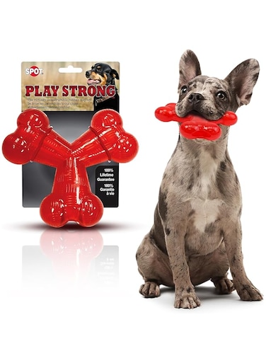 Spot Play Strong Trident 6&rdquo;   Dog Toys For Aggressive Chewers Indestructible Bone Chew Dogs Interactive Toy