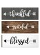 bpa 3 Pieces Thankful Grateful Blessed Wooden Signs Hanging Wall Signs Rustic Wall Art Decor Welcome Plaque Sign for Farmhouse Outdoor Decor (Gray, White, Dark Gray)