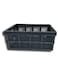 Collapsible Reusable Plastic Grocery Shopping Basket, Small Foldable Storage Crates - Black