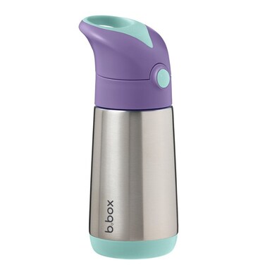 Insulated Drink Bottle with Straw   Stainless Steel Water Bottle for Babies &amp; Kids 12+ Months   Push Button Lid   BPA-Free   Keeps Drinks Cold or Warm   350ml (12 fl oz)-Lilac Pop
