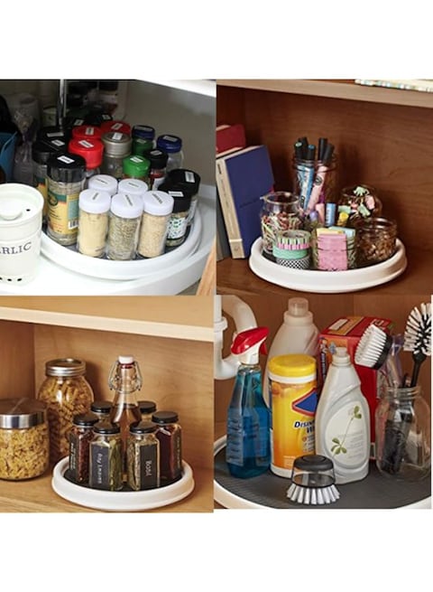 Goolsky Lazy Susan Non-Skid Turntable Pantry Storage Organizer 9.8in Condiment Bottles Tray in Cabinet