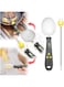 Angju Kitchen Scale Spoon,2 in 1 Digital Measuring Spoon with Digital Thermometer,Weighing Spoon Scale 500g / 0.1g High Precision with LCD Screen for Food,Coffee,Spices,Dog Cat Food