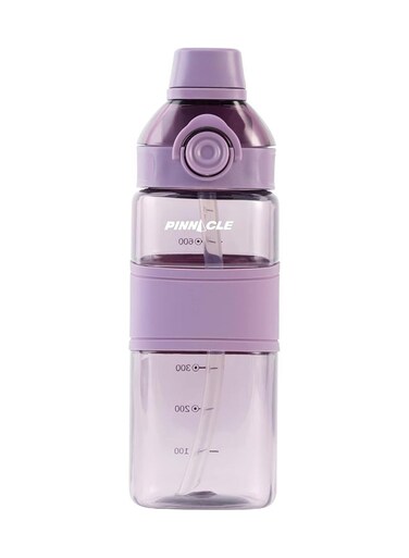 Pinnacle Piccolo Hydration Bottle (750ML, Lavender)  Motivational Water Bottle with Chug &amp; Sip Spout, Hydration Tracker &amp; Flip Top Lid   Ideal for School, Office, Sport, College, Home, Travel