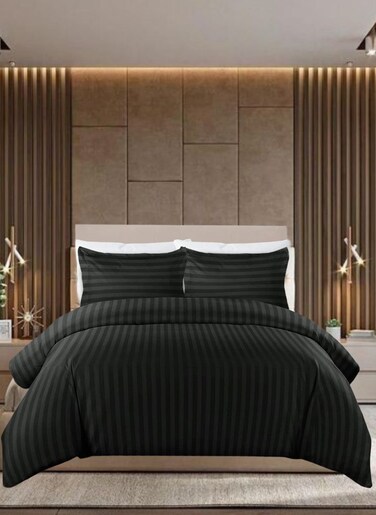 4 Pieces Single Size Duvet Cover Set with Fitted sheet and Pillowcases