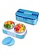 Stainless Steel Lunch Box for Kid School, Insulated Bento Lunch Box with Bag, 2 Compartment Divided Lunch Containers with Lids, Leakproof, BFA Free, Dishwasher Safe, 800ML Blue