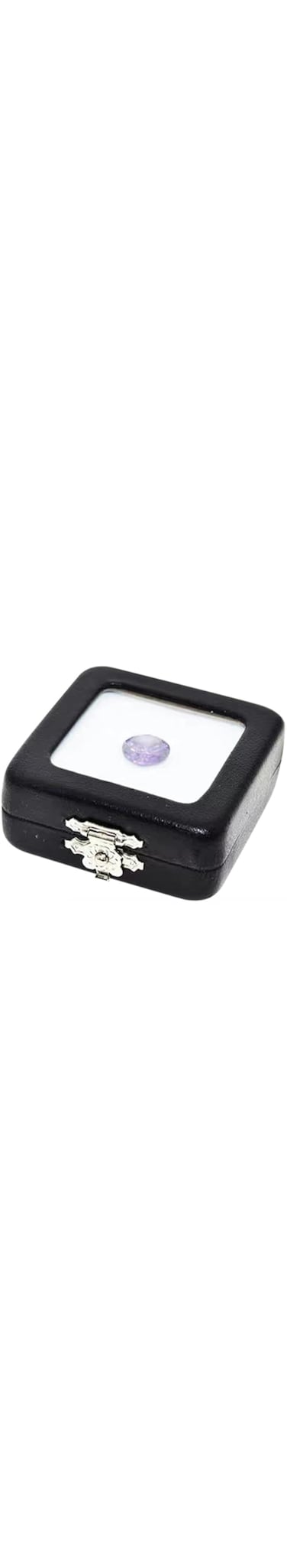 Tazweeq PU Leather Gemstone Display Box,Black Jewelry Diamond Box Case with Clear Clasp Lid and Velvet Pad for Favor Decor,Gems,Coins,Jewelry Packing