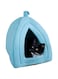 PETMAKER Cat House - Indoor Bed with Removable Foam Cushion - Pet Tent for Puppies, Rabbits, Guinea Pigs, Hedgehogs, and Other Small Animals (Blue)