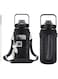 Half Gallon Water Bottle With Sleeve 64 OZ (2L) Inspirational Water Bottles With Straw, Drinkable Leak Proof Tritan BPA, Reusable Insulated Neoprene Men Women Jug for Gym Workout