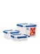 Lock2Go Square Food Lock Containers 3 Pcs. Set