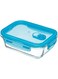 KitchenCraft Glass Storage Container with Vent, Rectangular, 1 Litre, 20x15x7cm, Labelled