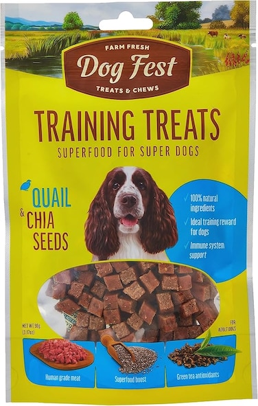 Dog Fest Training Treats Quail &amp; Chia Seeds 90g