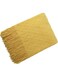 Tassel Design Soft Blanket Keep Warm Cotton Yellow 127 x 172cm