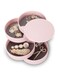 Oasisgalore Jewelry Organizer, Small Jewelry Storage Box Earring Holder for Women, 5-Layer Rotating Travel Jewelry Tray Case with Lid for Bracelets Rings Bracelets(pink)
