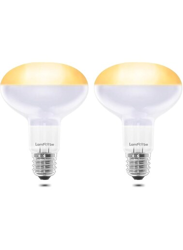 Lamptobe 100W Reptiles Heat Bulb E27 Base Warm White Light Basking Bulb, Dimmable Natural Light Basking Bulb Light Heat Lamp for Reptiles, Chicks, Tortoise，Puppies, Lizard， Heating Use 2Pack