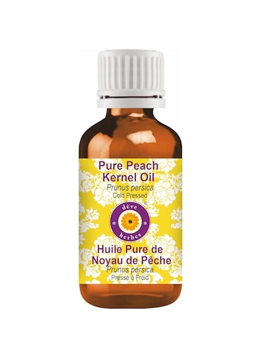 Deve Herbes Pure Peach Kernel Oil (Prunus persica) 100% Natural Therapeutic Grade Cold Pressed 15ml (0.50 oz)