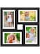 TAME Picture Frames Collage, Black Multi Photo Frames Display 4 x 6 Pictures, 4 Opening Family Photo Frame Collage for Wall or Table Display