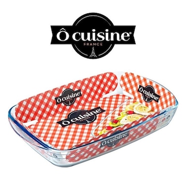 Ocuisine 3.6L Rectangle Roaster - French-Made Borosilicate Glass, Oven Safe, Even Heat Distribution