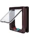Entatial Small Pet Door, Weatherproof Waterproof Cat Flap Door 4 Switching Modes Exquisite Plastic Transparent with Screw for Indoor and Outdoor for Household(Brown, M)