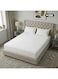 Striped Fitted Sheet Set White Cotton Bedding Set with Deep Pocket Elastic Bed Sheet and One Pillowcases Breathable Soft Fabric Mattress Cover 90x200 cm