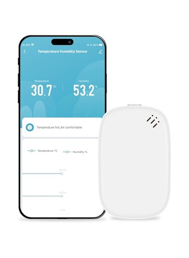 MOES ZigBee Smart Temperature and Humidity Monitor, Thermometer Hygrometer, Works with Tuya Smart Home APP, Compatible with Alexa &amp; Google Home, Requires MOES Hub - No Screen