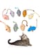 DVEHGF 9 Pack Cat Catnip Toys, Catnip Mouse Toys for Cat, Cat Interactive Toys, Interactive Plush Cat Toys for Cat, Cartoon Kitten Teething Interactive Toy
