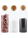 ECVV Jar Coffee Bean Jar Glass Container with Ball Cork Round Glass Bottles with Cork Glass Canisters with Airtight Seal Wooden Lid (3PACK)(1000ML)
