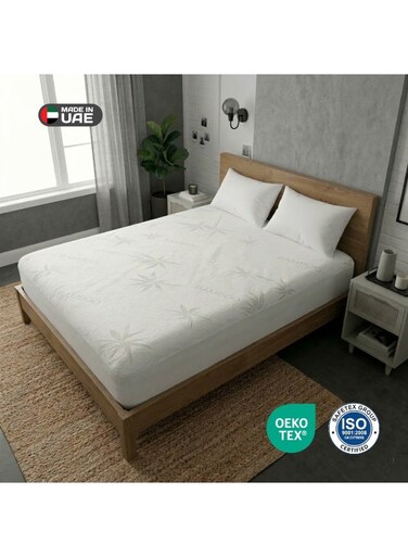 Waterproof Bamboo Mattress Protector 90x200 &acirc;&euro;&ldquo; Hypoallergenic Soft Knitted Breathable Bamboo Fabric   Deep Pocket upto 35cm with 360&Acirc;&deg; elastic skirt   Machine Washable Mattress Cover