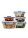 5-Piece Glass Food Storage Container Set,Lunch Containers with Locking Lids,BPA-Free Reusable Meal Prep Containers for Microwave Freezer and Dishwasher RJ2441