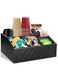 Coffee Station Organizer - Wood Pods Holder &amp; Tea Condiment Storage Basket - Rustic Coffee Bar Decor&iuml;&frac14;&circ;Black&iuml;&frac14;&permil;