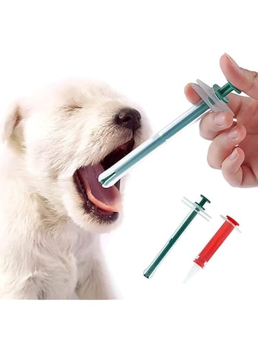 Khazna Pet Pill Dispenser, 2Pcs Handy Durable Pet Pill Dispenser, Oral Tablet Capsule or Liquid Medical Feeding Tool Kit Silicone Syringes for Cats Dogs Small Animals