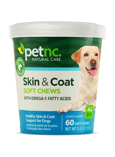PetNC Natural Care Skin and Coat Soft Chews for Dogs, 60 Count