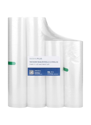 Inkbird Vacuum Sealer Rolls Total 100 Feet 4mil Commercial Grade Food Saver Bags, BPA Free, Microwave &amp; Freezer Safe, Work With All Vacuum Sealers And Sous Vide Cookers