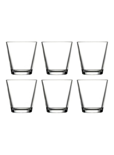 6 Pieces City Water Tumbler, 250 Ml, 87 Mm Height, 84 Mm Diameter Clear