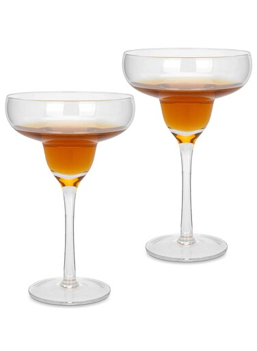 2-Piece Cocktail Glasses 350ml with Crystal Round Shaped