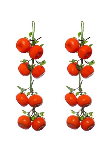 THE WHITE SHOP 2 PCS Artificial Fruit Hanging Strings, Tangerine Garland Artificial Fruit String for Restaurant Hotel Home Garden Decoration Prop Hanging Vegetables Pendant Realistic Furit(TANGERINE)