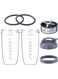 MEET JUICE 7 Pieces nutribullet Blender Cups &amp; Blade Replacement Set 32oz Huge Cup with 1 Flip-Top To-Go Lid and 1 Lid Ring &amp; Premium Extractor Blade with Compatible with NutriBullet 600w/900w Blender