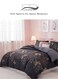 Home Single size 4 piece set (1 Duvet cover - 160*210cm.; 1 Fitted sheet 100*200+30cm.; 2 Pillow cases - 50*75cm). reversible gold butterfly design in dark grey color.