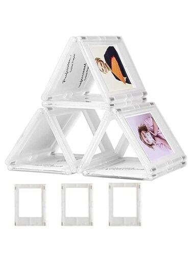 Emapoy Refrigerator Magnets Photo Frame, Small Film Photo Frame, Clear Double Sided Magnetic Fridge Picture Frame, Children'S Artwork Frames-12pcs