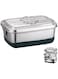 ORiTi 2000ml Bento Box, Stainless Steel Lunch Box Container 3 grids, Double Layer Metal Lunch Container Anti-skid Leak-proof For Adult Work School Portable Dishwasher Safe