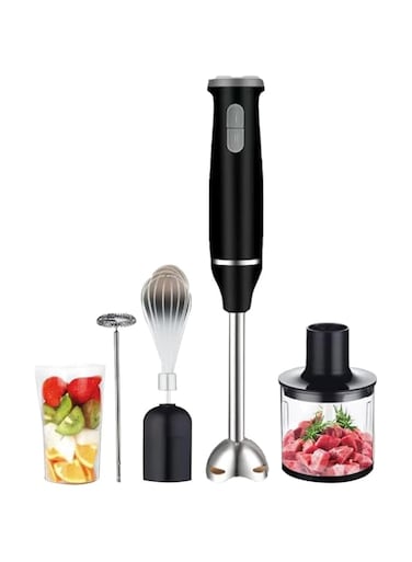 Hand Blender Electric, 5-in-1 Multifunctional, 800 watt, 2 Speed Stainless Steel Handheld Stick Blender with 600ml Ideal for Beaker, Milk Frother, Egg Whisk for Smoothies/Puree Baby Food/Sauces/Soups