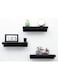 IEEK 15 Inch Black Acrylic Floating Wall Ledge Shelf,Wall Mounted Nursery Kids Bookshelf,5MM Thick Home/Office/Bathroom Storage Shelves Display Organizer Set of 3
