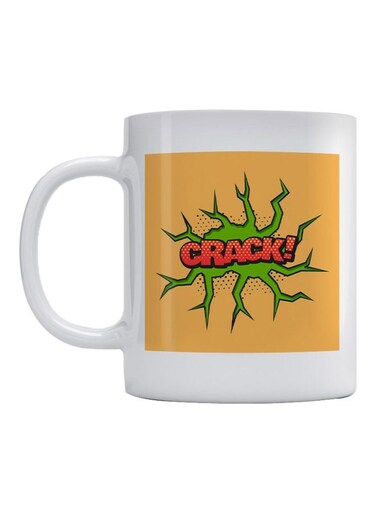 Crack Printed Mug White/Beige/Green