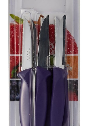 Diamant 6-Piece Paring Knife Set with Stainless Steel Blades and Purple Handles