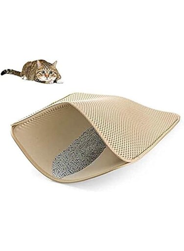 Original Cat Litter mat Large Kitty Litter Box Trapping Sifting Mats Waterproof Urine Repellent for Keep Floor/Carpet Clean Best for Grumpy Cat-H
