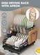 Drying Rack with Drain Tray &amp; Cutlery Holder &acirc;&euro;&ldquo; Countertop Kitchen Dish Drainer Stand, Space Saving Plate &amp; Bowl Organizer, Rust Resistant Over Sink Dish Rack for Kitchen Counter