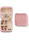 2Pcs Jewelry Travel Case with Mirror,Small Travel Jewelry Organizer, Portable Jewelry Box Travel Mini Storage Organizer Portable Display Storage Box For Rings Earrings Necklaces Gifts (Pink)