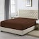 MUSA Striped Microfiber Fitted Sheet - Hotel Quality Lightweight Deep Pocket Bed Sheet (Brown, King - 200 x 200cm)
