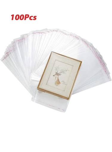 Clear Resealable Cellophane Bags for Packaging Cookies, Favors and Products,7x6 Inches