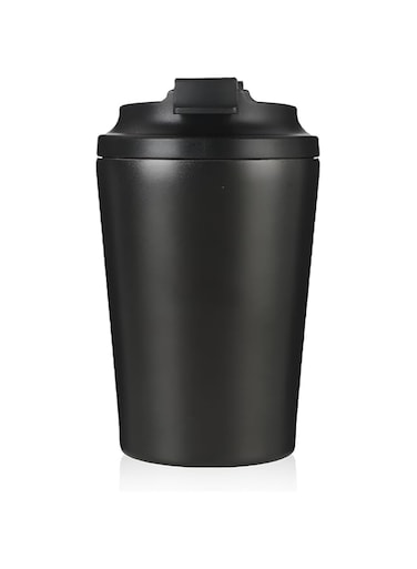 1pcs Insulated Travel Coffee Mug, Stainless Steel Vacuum Cup, Leakproof Lid Double Wall Tumbler, Reusable Hot/Iced Beverage Thermal Coffee Cup for Home, Restaurant, &amp; Cafe (Black)12oz