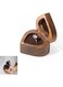 KASTWAVE Wood Ring Box, Heart Shaped Walnut Wood with Velvet Interior, Earrings Jewelry Organizer for Proposal, Engagement, Wedding, Birthday Gift